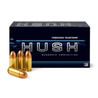 Freedom Munitions HUSH Subsonic .45 ACP 250 Grain Round Nose Brass Pistol Ammunition