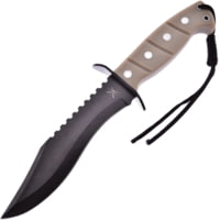 Frost Sand 7in Bowie Knife w/ Black ABS Sheath
