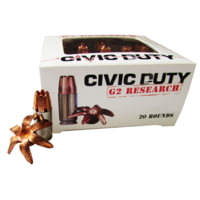 G2 Research Civic Duty 45 ACP 164 grain Copper Expansion Projectile Brass Cased Pistol Ammunition