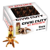 G2 Research Civic Duty 9mm Luger 96 Gr Copper Expansion Projectile 2 Pistol Ammunition