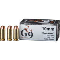 G9 Defense 10mm Auto 145 Grain Copper Solid Brass Cased Pistol Ammunition
