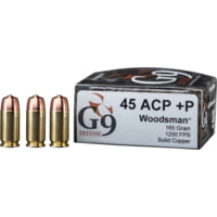 G9 Defense .45 ACP +P 165 Grain Solid Copper Woodsman Brass Cased Pistol Ammunition
