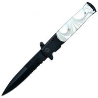 Gen Pro Stiletto Style Assisted Knife w/ Imitation White Mother of Pearl Handle
