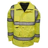 Gerber Outerwear Viz Tech Parka Silver Trim with Black Edge Ansi 107 Class 3