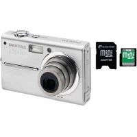 2-PC Pentax Plus Photography Gift Package - Pentax Optio T10 6.0 MP Digital Camera 18941, Silicon 2GB Power 150X Secure Digital SD Memory Card SP002GBSDC150V10
