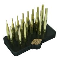 Grace USA 20 Piece Brass Punch Set with Bench Block