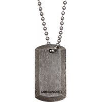 Grindworx Damascus Steel Dog Tag