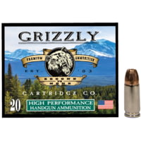 Grizzly Cartridge 9MM+P+ 124 Grain Jacketed Hollow Point Brass Cased Pistol Ammunition