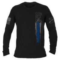 Grunt Style Blue Line Flag Long Sleeve T-Shirt - Men's