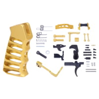 Guntec USA AR-15 Enhanced Lower Parts Kit w/ Upgrades &amp; Skeletonized Aluminum Pistol Grip