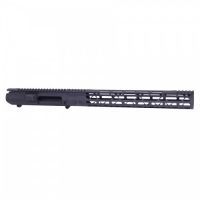 GUNTEC USA AR .308 Cal Stripped Billet Upper Receiver &amp; 15in Mod Lite Skeletonized Series M-LOK Handguard Combo Set