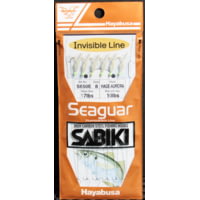 Hayabusa S-650E-10 Hage Fish Skin Aurora Finish 6-Hook Seaguar Sabiki Rig, 1 Pc
