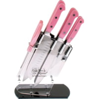 Hen &amp; Rooster Seven Piece Kitchen Set Pink Knife
