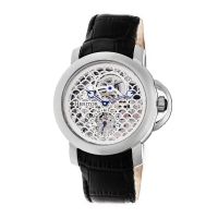 Heritor Automatic McKinley Skeleton Dial Leather Strap Watch