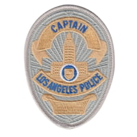 HERO'S PRIDE Lapd Captain Badge Patch 2 11/16''x3 5/8'' - Pair