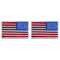 HERO'S PRIDE 3.375x2in US Reversed Flag Patch w/White Border - 2 Pack