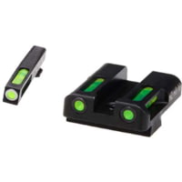 HiViz LiteWave H3 Tritium/Litepipe Pistol Night Sight Set for Glock Gen 1-5 in .45 ACP, .45 GAP, and 10mm