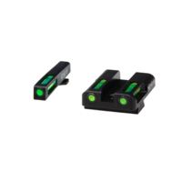 HiViz LiteWave H3 Tritium/Litepipe Pistol Night Sight Set for Glock Gen 1-5 in .45 ACP, .45 GAP, and 10mm