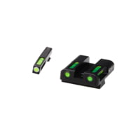HiViz LiteWave H3 Tritium/Litepipe Pistol Night Sight Set - Fits All Glock Gen 1-5 in 9mm, .40 S&amp;W, .357 SIG, Except Glock 42/43