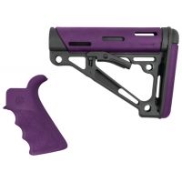 Hogue AR-15/M16 Collapsible Buttstock Kit With Finger Groove Beavertail Grip Purple