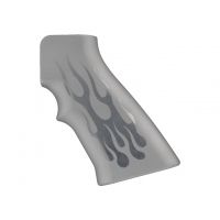 Hogue AR15 / M16 Gun Grip Flames Aluminum - Clear Anodized 15134