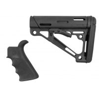 Hogue AR-15/M16 Kit - Grooved Beavertail Grip &amp; Collapsible Buttstock for Commercial Buffer Tubes