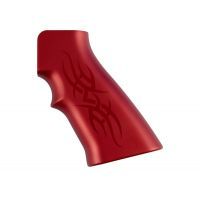 Hogue AR15 / M16 Gun Grip Tribal Aluminum - Red Anodized 15122