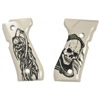 Hogue Beretta 92 Handgun Grip Scrimshaw Ivory Polymer