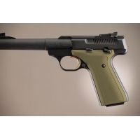 Hogue Browning Buckmark Handgun Grip Checkered Aluminum - Matte Green Anodized 72171