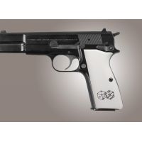 Hogue Browning Hi-Power Handgun Grip Scrimshaw Ivory Polymer