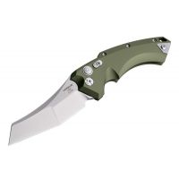 Hogue Ex-a05 3.5inch Folder Cpm154 Wharncliffe Blade Tumbled Finish - Od Green Aluminum Frame