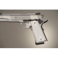 Hogue Govt. Model 9/32 Handgun Grip Thick Checkered Aluminum - Matte Clear Anodized 01454