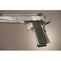 Hogue Govt. Model 9/32 Handgun Grip Thick Checkered Aluminum - Matte Green Anodized 01451