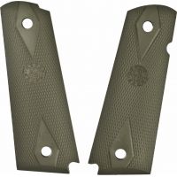 Hogue Govt. Handgun Grip Model Rubber Grip Panels Checkered W/Diamonds OD Green 45011