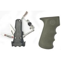 Hogue AK-47/AK-74 Rubber Gun Grip OD Green with Samson Field Survival Kit 74013