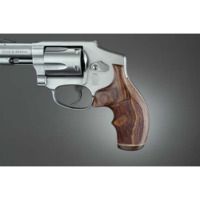 Hogue S&amp;W J Frame Round Butt Handgun Grip, Coco Bolo Top Finger Groove, Stripe/Cap, Checkered 60841