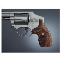 Hogue S&amp;W J Frame Round Butt Handgun Grip Pau Ferro Bantam, Checkered 61351