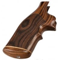 Hogue S&amp;W K or L Sq. Butt Handgun Grip Kingwood Top Finger Groove Stripe Cap Checkered 10641