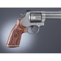 Hogue S&amp;W K or L Sq. Butt Handgun Grip Rose Laminate No Finger Groove Stripe Cap Checkered 10531