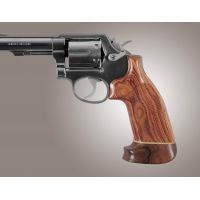 Hogue S&amp;W K or L Sq. Butt Handgun Grip Tulipwood No Finger Groove Big Butt Checkered 10735