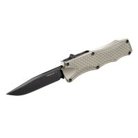 Hogue Out The Front 3.5inch Automatic Clip Point Blade Black Finish Aluminum Frame - Matte Desert Sand