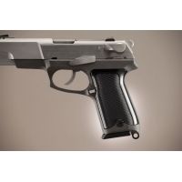 Hogue Ruger P85 - P91 Handgun Grip Checkered Aluminum - Brushed Gloss Black Anodized 85176
