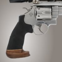 Hogue S&amp;W N Round Butt Conversion style Rubber Handgun Monogrip W/Wood Big Butt