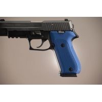 Hogue SIG Sauer P220 Handgun Grip DAK American Checkered Aluminum - Matte Blue Anodized 20153
