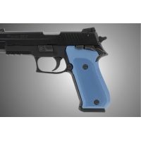 Hogue SIG Sauer P220 Handgun Grip SAO American Checkered Aluminum - Matte Blue Anodized 21153