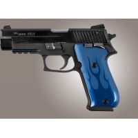 Hogue SIG Sauer P220 Handgun Grip SAO American Flames Aluminum - Blue Anodized 21123