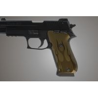 Hogue SIG Sauer P220 Handgun Grip SAO American Flames Aluminum - Green Anodized 21121