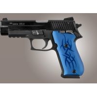 Hogue SIG Sauer P220 Handgun Grip SAO American Tribal Aluminum - Blue Anodized 21103