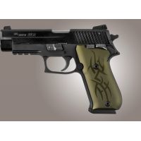 Hogue SIG Sauer P220 Handgun Grip SAO American Tribal Aluminum - Green Anodized 21101