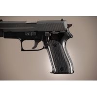 Hogue SIG Sauer P225 Handgun Grip Checkered Aluminum - Brushed Gloss Black Anodized 27176